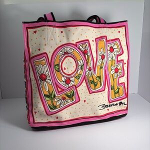 Brighton Floral Love Tote - Pink, White, and Yellow